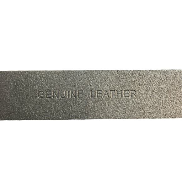 Chaoren Black Leather Silver Buckle Belt Size 40 49" Length - Picture 7 of 8